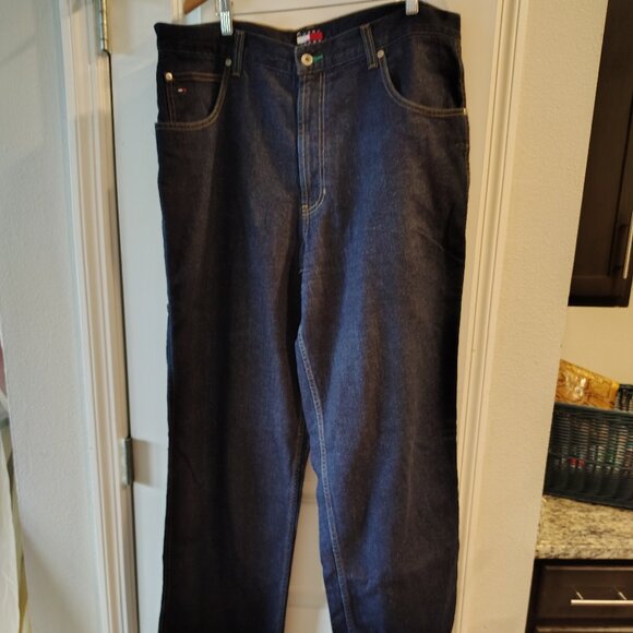 Men's Wide Legs Baggy 90's Tommy Hilfiger Carpenter Jeans - Picture 10 of 12